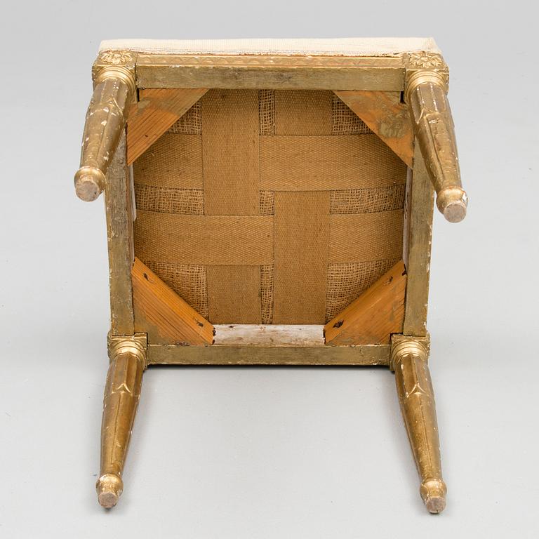 A late Gustavian stool around 1800.