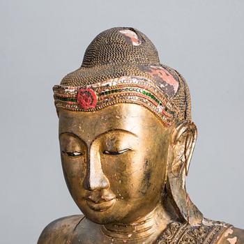 BUDDHA, trä. Thailand, 1900-talets början sannolikt.