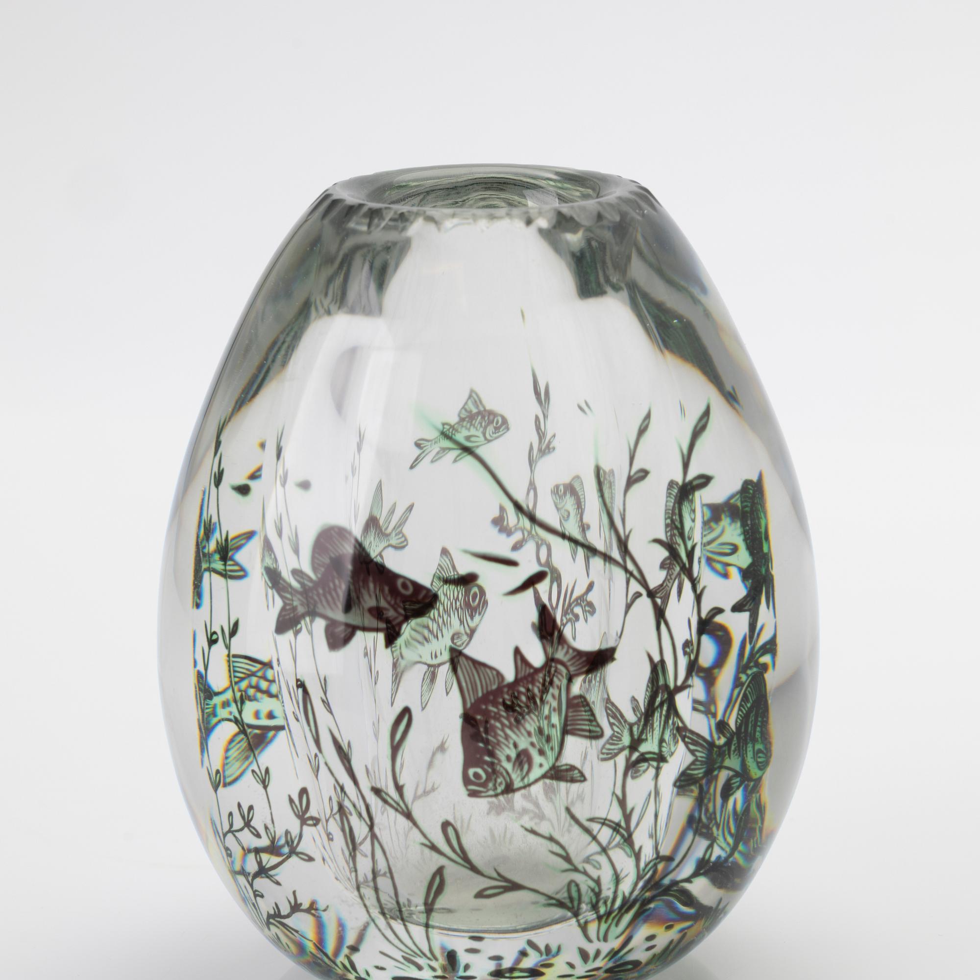 Edward Hald, Fish graal, Orrefors, mid-20th century.