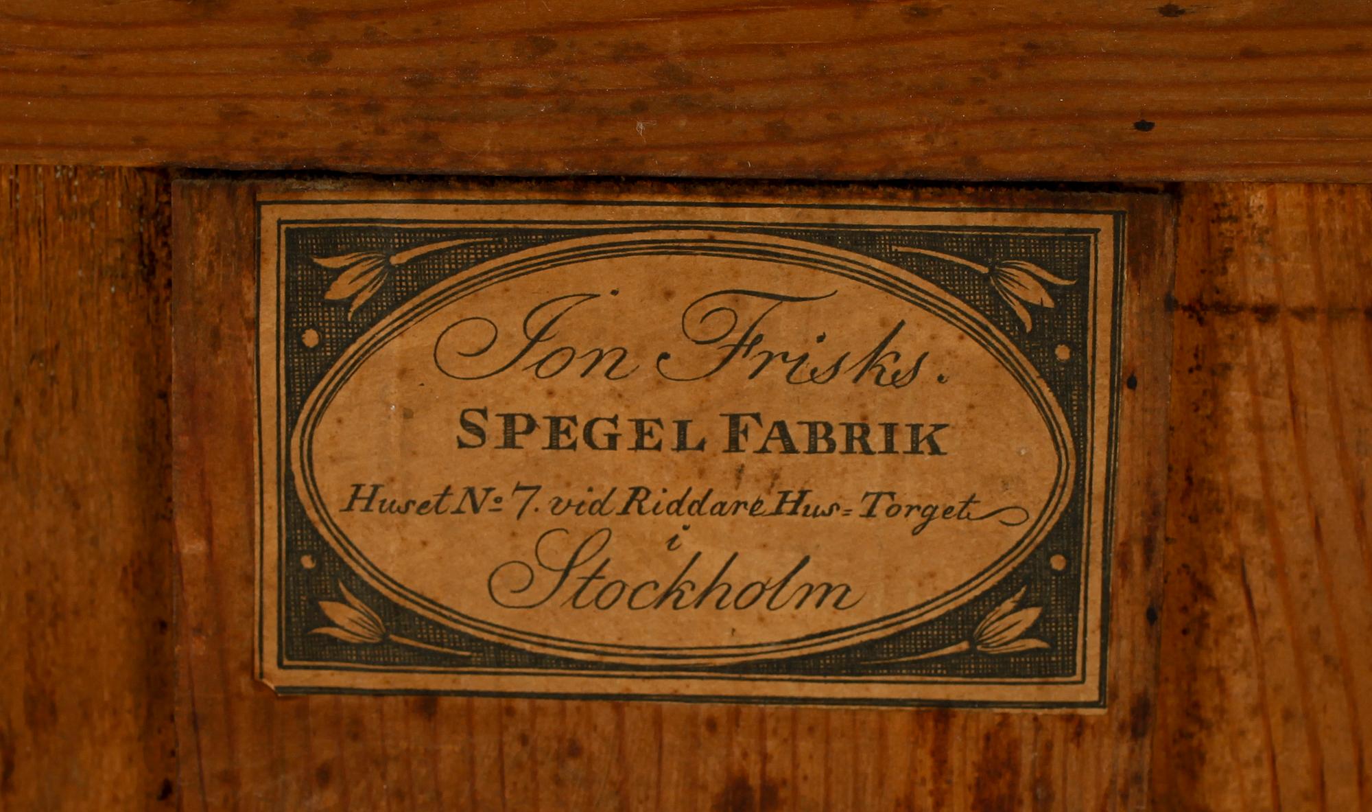 SPEGEL, empire, Jon Frisk (1787-1849), Stockholm, 1800-talets första hälft.