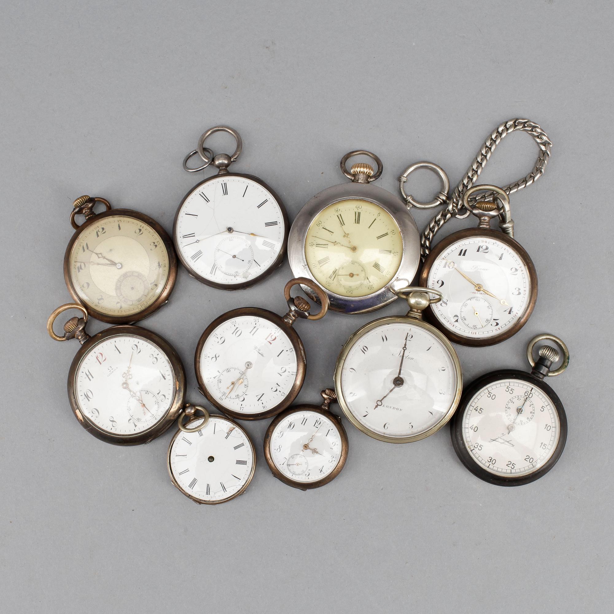 FICKUR, 10 stycken, b.la silver, 1800/1900-tal.