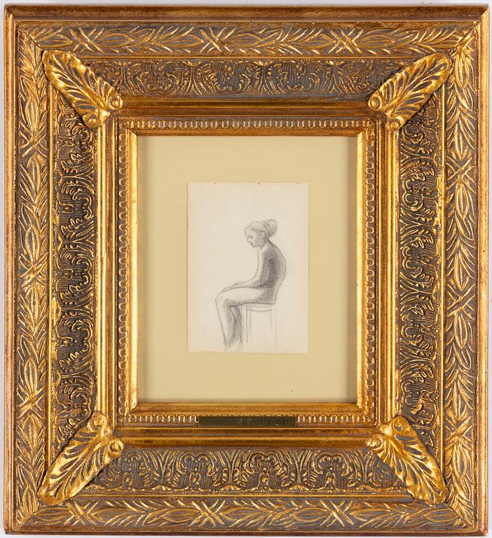 HELENE SCHJERFBECK, teckning, ej signerad, utförd troligen kring 1878-1881.