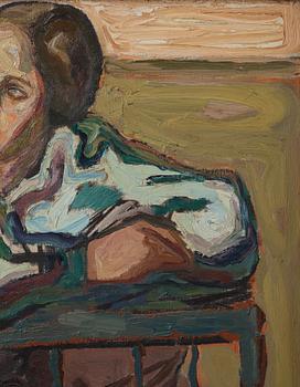 Evert Lundquist, Woman on a bench.