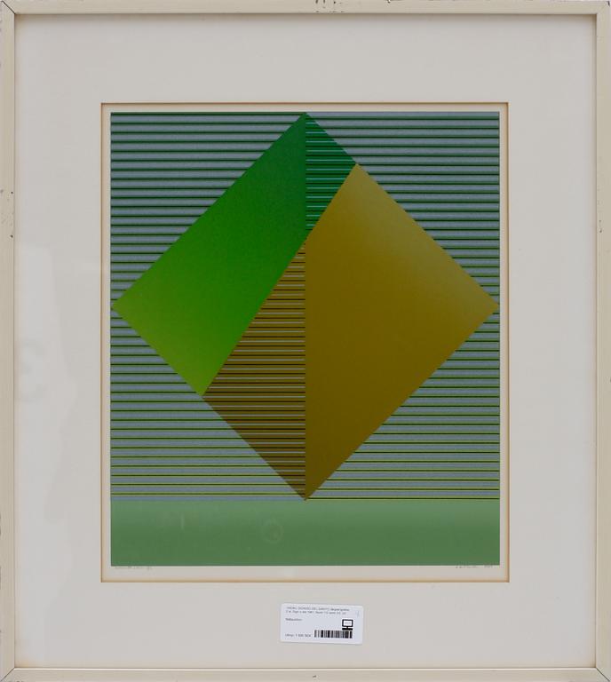 DIONISO DEL SANTO, färgserigrafier, 2 st. Sign o dat 1981. Numr 1/2 samt 2/2.