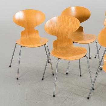 ARNE JACOBSEN, 6 st stolar, "Myran" för Fritz Hansen, 1989.