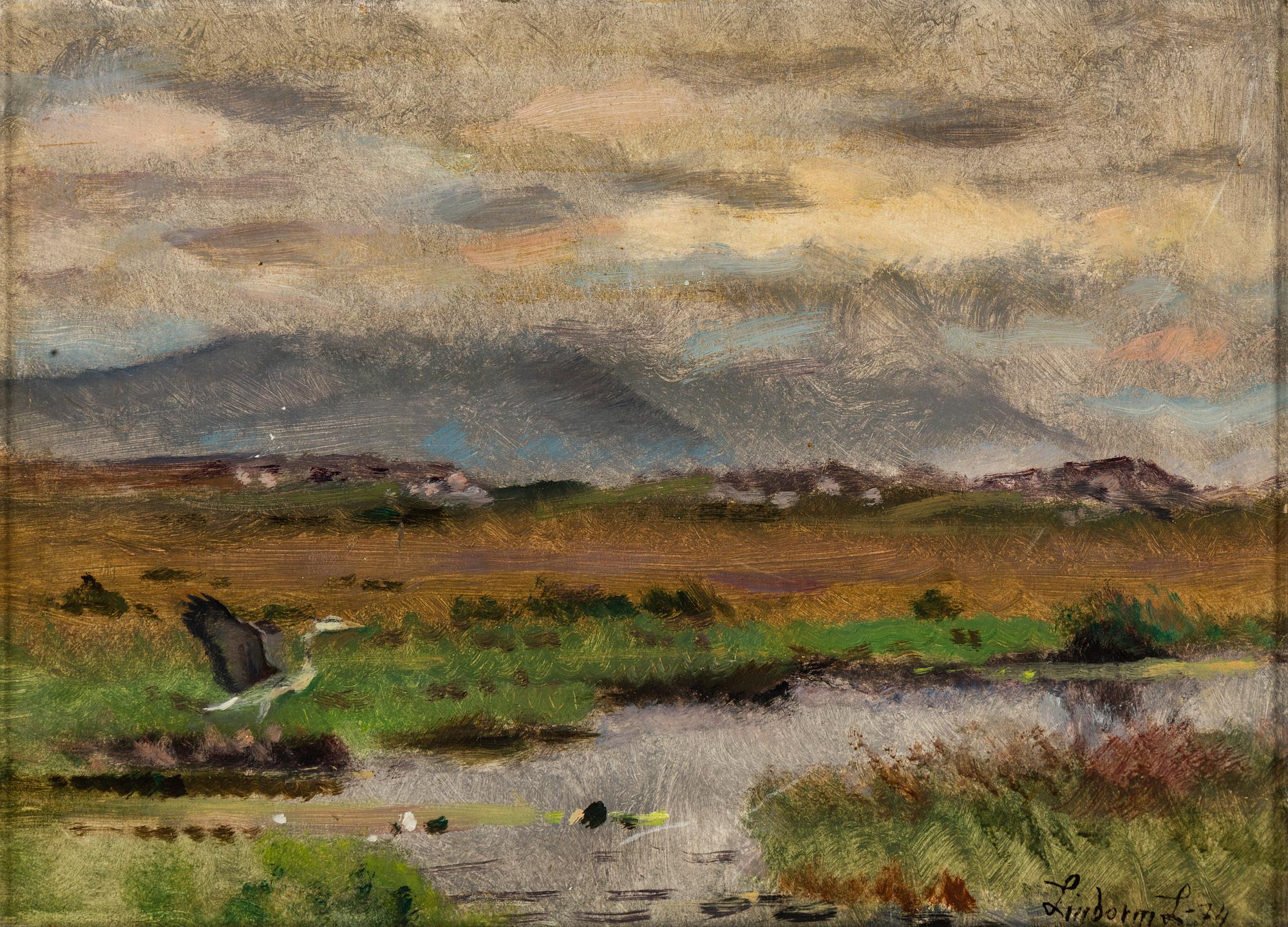 Lindorm Liljefors, oil on board, signed and dated -74.