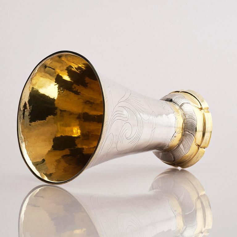 Gustaf Elfström, bägare, delvis förgyllt silver, Sala 1797. Gustaviansk.