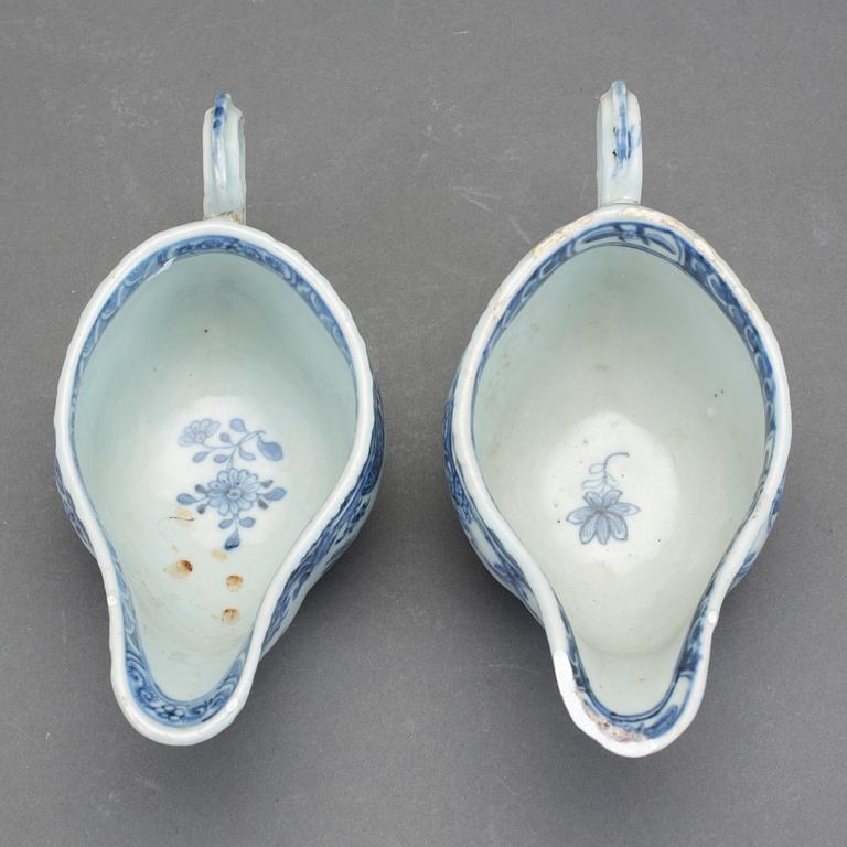 SÅSSNIPOR, 2 st, porslin, Kina, Qianlong, 1700-tal.