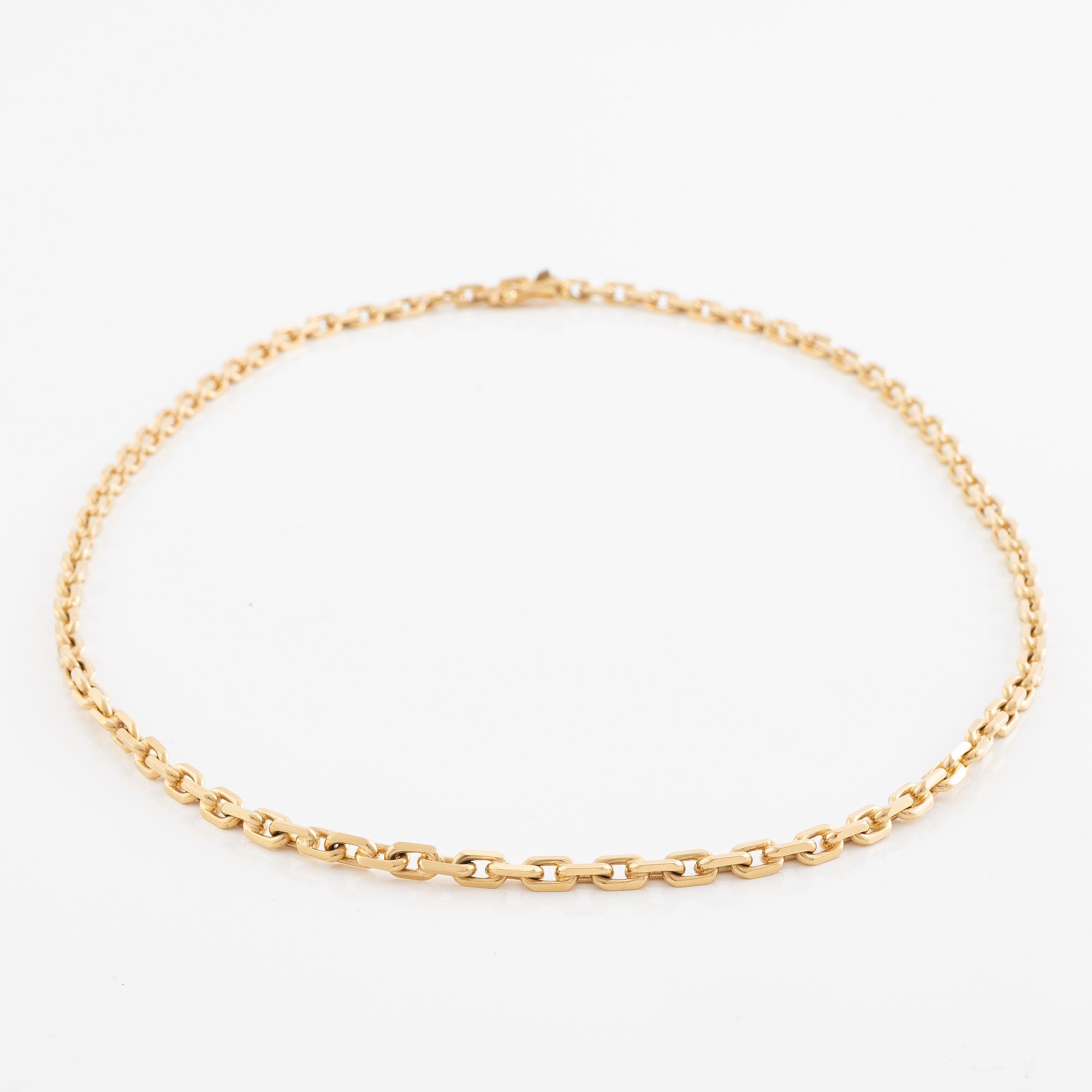 Collier, 18K guld, ankarlänk, Hovjuvelerare Martin Johansson AB.