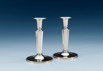 941. A PAIR OF ATELIER BORGILA sterling candlesticks, Stockholm 1952.