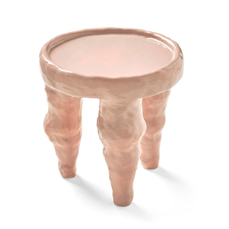 Fanny Ollas, a ceramic stool/sculpture, executed in her studio, Gustavsberg, Stockholm.