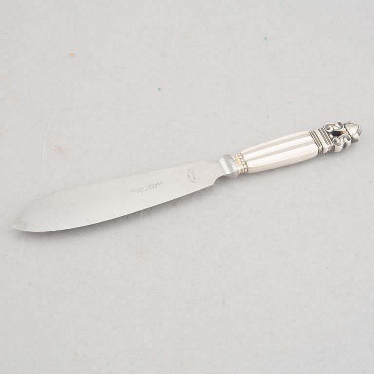 Johan Rohde, a 63-piece sterling silver flat wear set, "Konge"/"Acorn", Georg Jensen, Denmark.