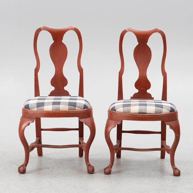 Stolar,ett par, 1700-talets mitt, Senbarock / tidig Rokoko.