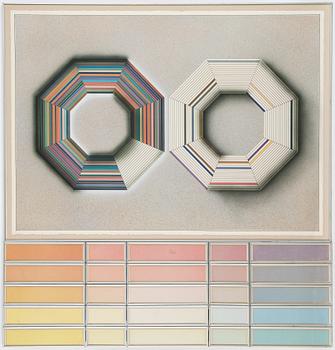 Beck & Jung, triptyk, akryl och ink jet print, signerad och daterad 1984.