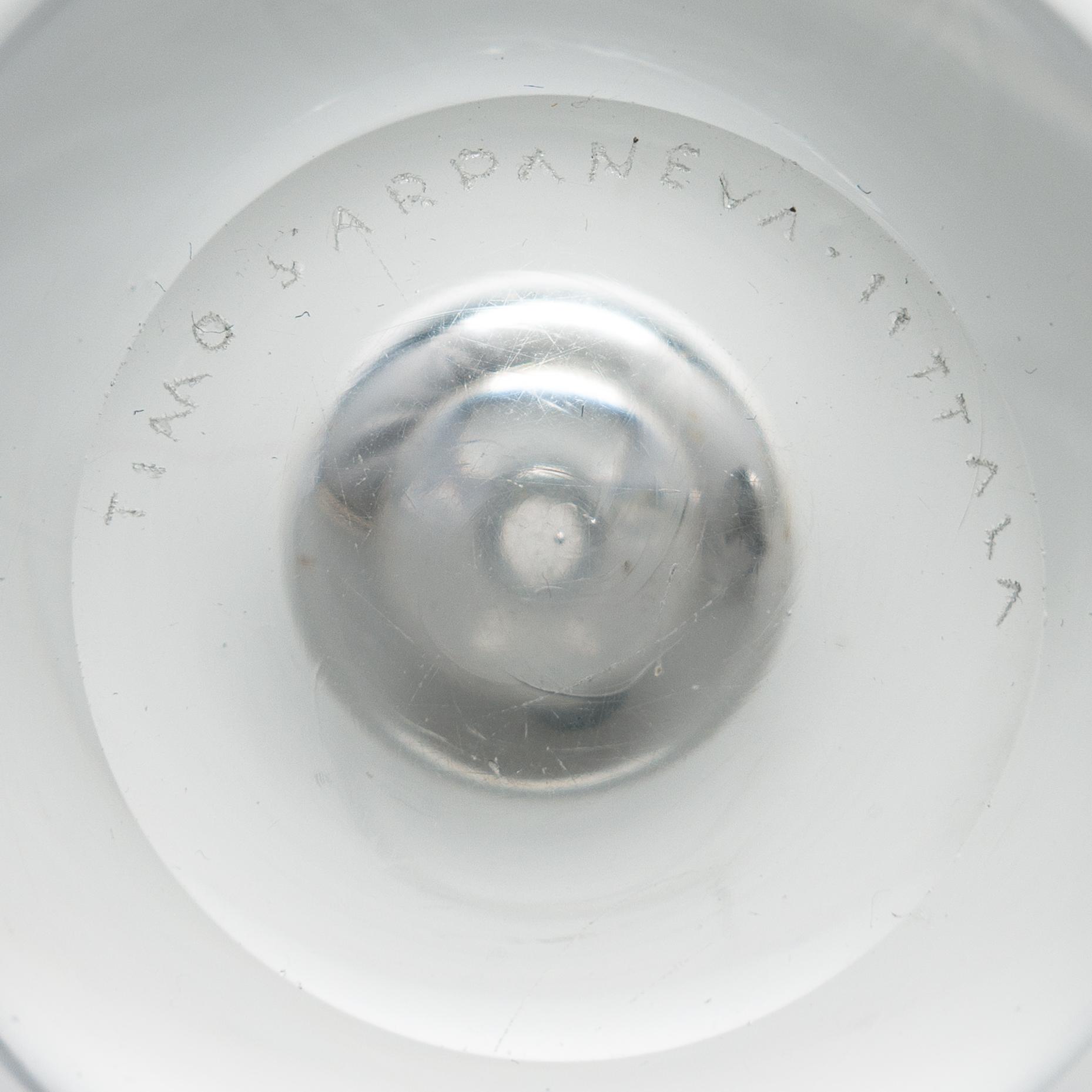 Timo Sarpaneva, Two mid-20th-century glass sculptures, both signed. Iittala, Finland.