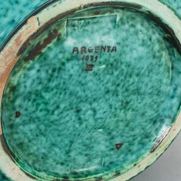 A WILHELM KÅGE stoneware vase, "Argenta" Gustavsberg.