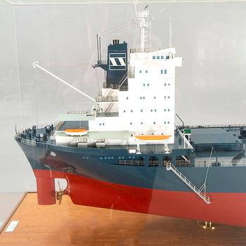 A ship model, M/S Thorvaldsen, launched 1974.