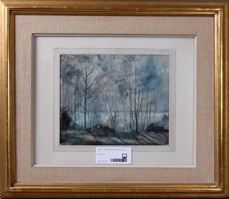 JOHN CARLBERG, akvarell, sign.