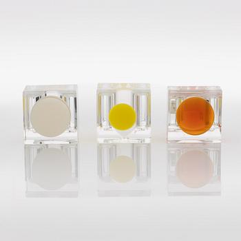 Siv Lagerström, three acrylic plastic rings, 1970s.