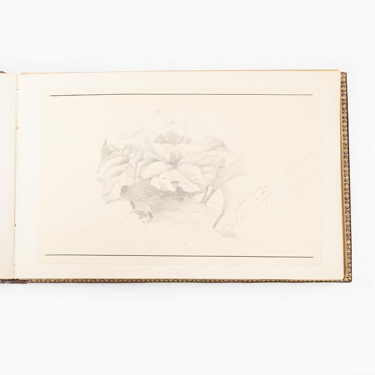 Album with among other things 16 pieces of watercolours and drawings by Swedish artists.