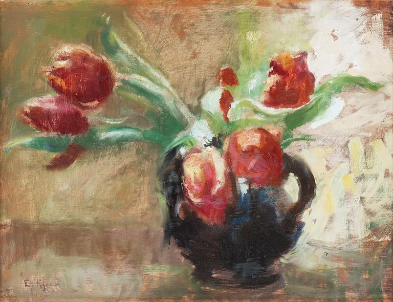Esther Kjerner, Still life with tulips.