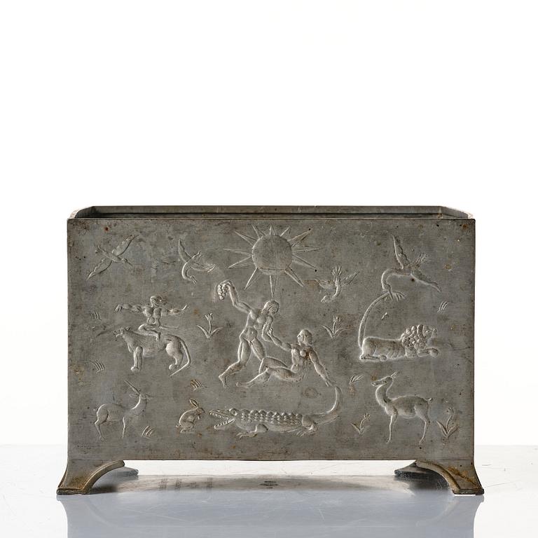 Nils Fougstedt, a pewter jardiniere, Svenskt Tenn, Stockholm, Sweden 1928.