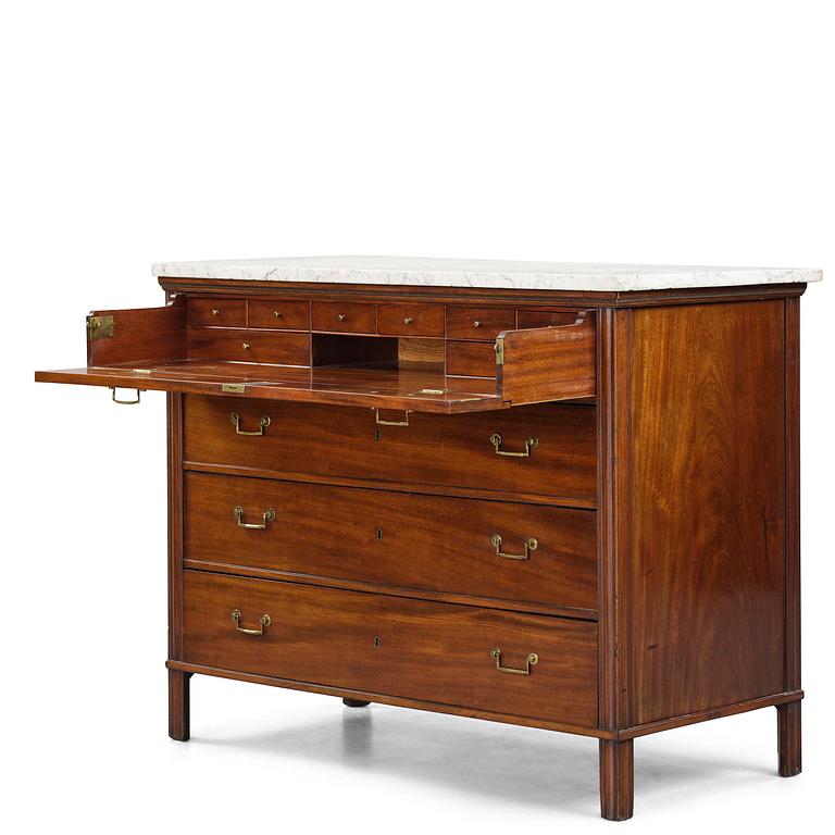 A late Gustavian mahogany writing-commode by G. Iwersson (master in Stockholm 1778.