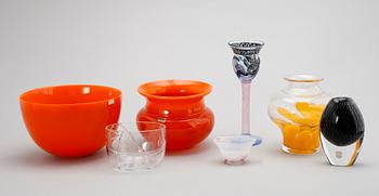 SAMLING GLASFÖREMÅL, 7 del, svensk tillverkning.