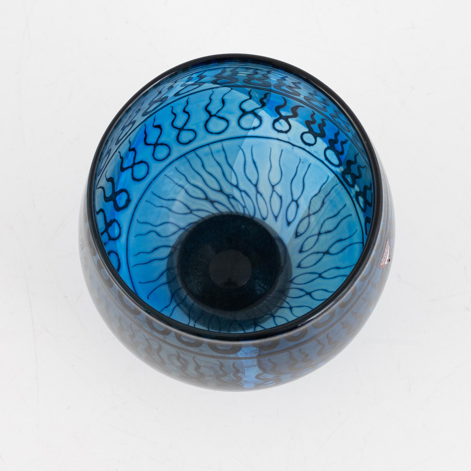 Eva Englund, skål, graal, "Höstregn", Orrefors, 1988.