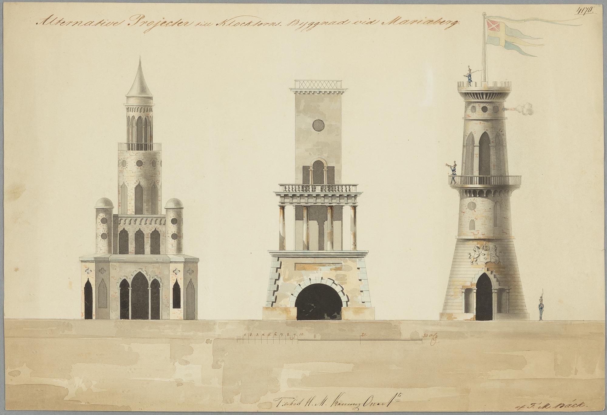 Fredrik Magnus Bäck, Four Project Drawings (4).