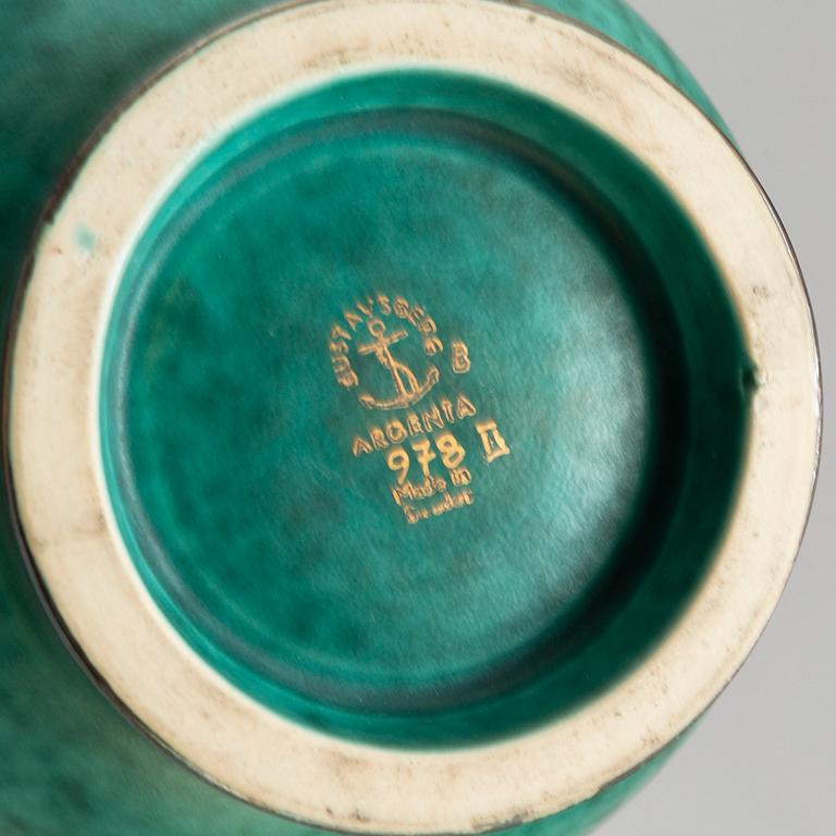 A first half of the 20th Century 'Argenta' stoneware vase by Wilhelm Kåge, Gustavsberg.