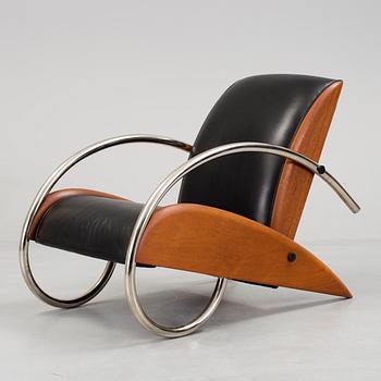 A Klaus Wettergren  "Streamline" armchair, Denmark, 1980s.
