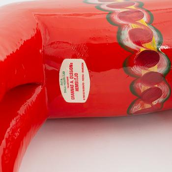 Three Swedish Dala Horses, second half of the 20th century.