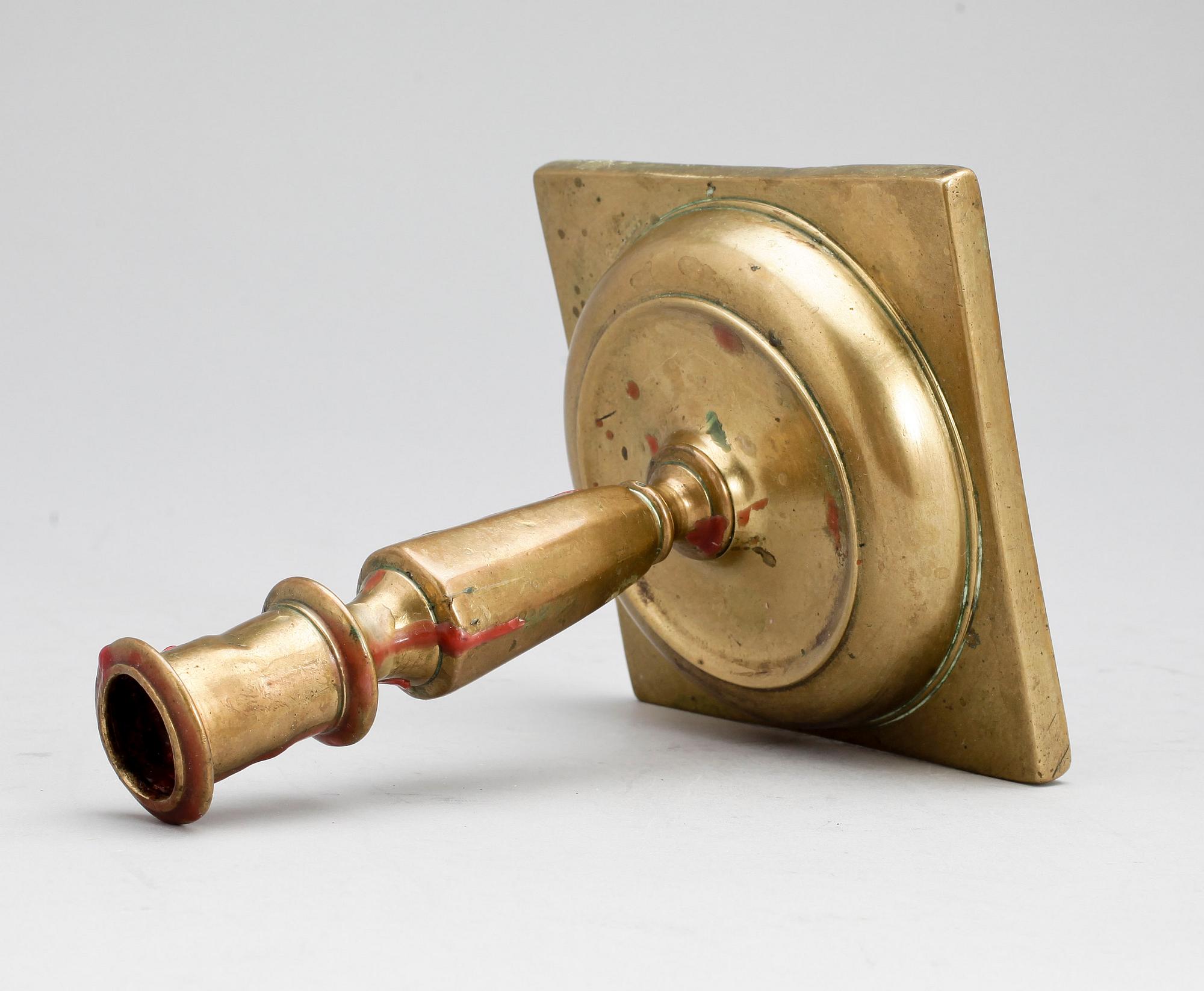 LJUSSTAKE, mässing, barock, 1600-tal.