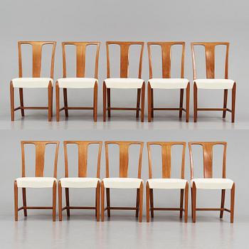 a set of ten mahogany chairs, for the Stockholm Crafts Association, 1940s-50s.