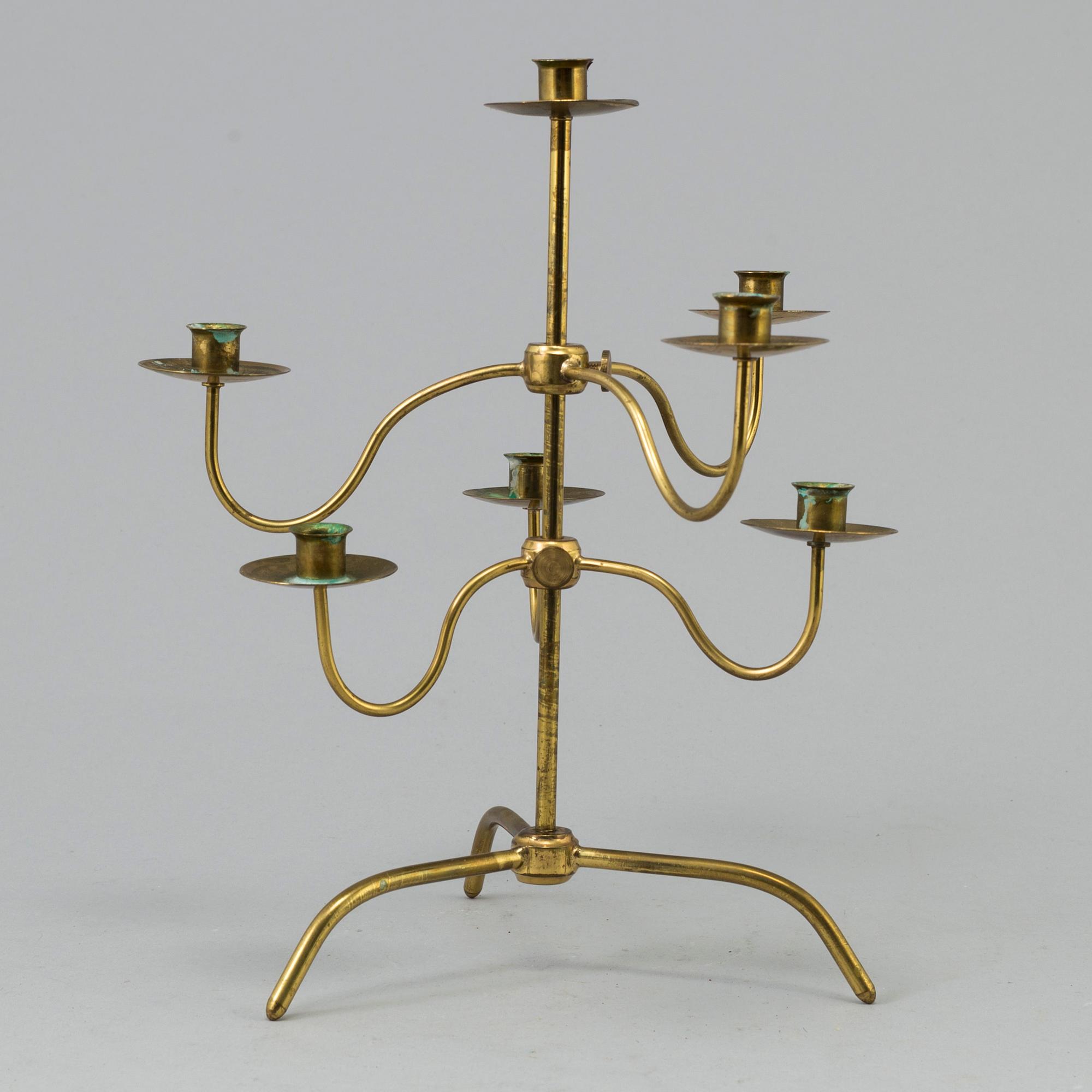 A brass kandelabra model 2454 by Josef  Frank for Firma Svenskt Tenn.