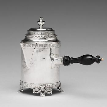 130. A Swedish 18th century silver milkjug, mark of Anders Hjulström, Koping 1791.