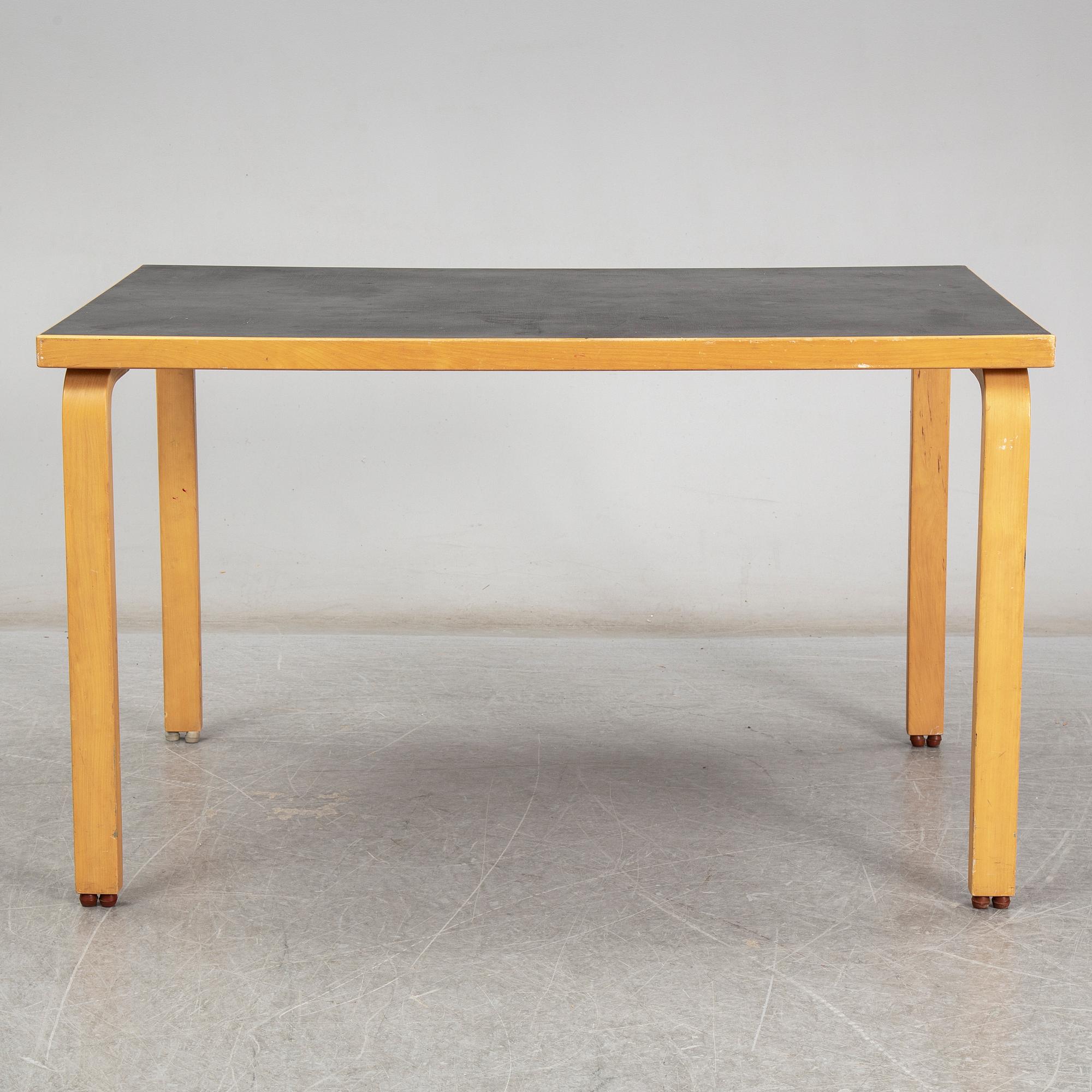 ALVAR AALTO, writing desk with drawer, Artek, Finland, second half of 20th C.