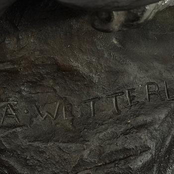 JOHAN AXEL WETTERLUND. Brons. Sign J.A. Wetterlund. Otydlig gjutarstämpel Scene (?) des bronzes, Bruxelles.