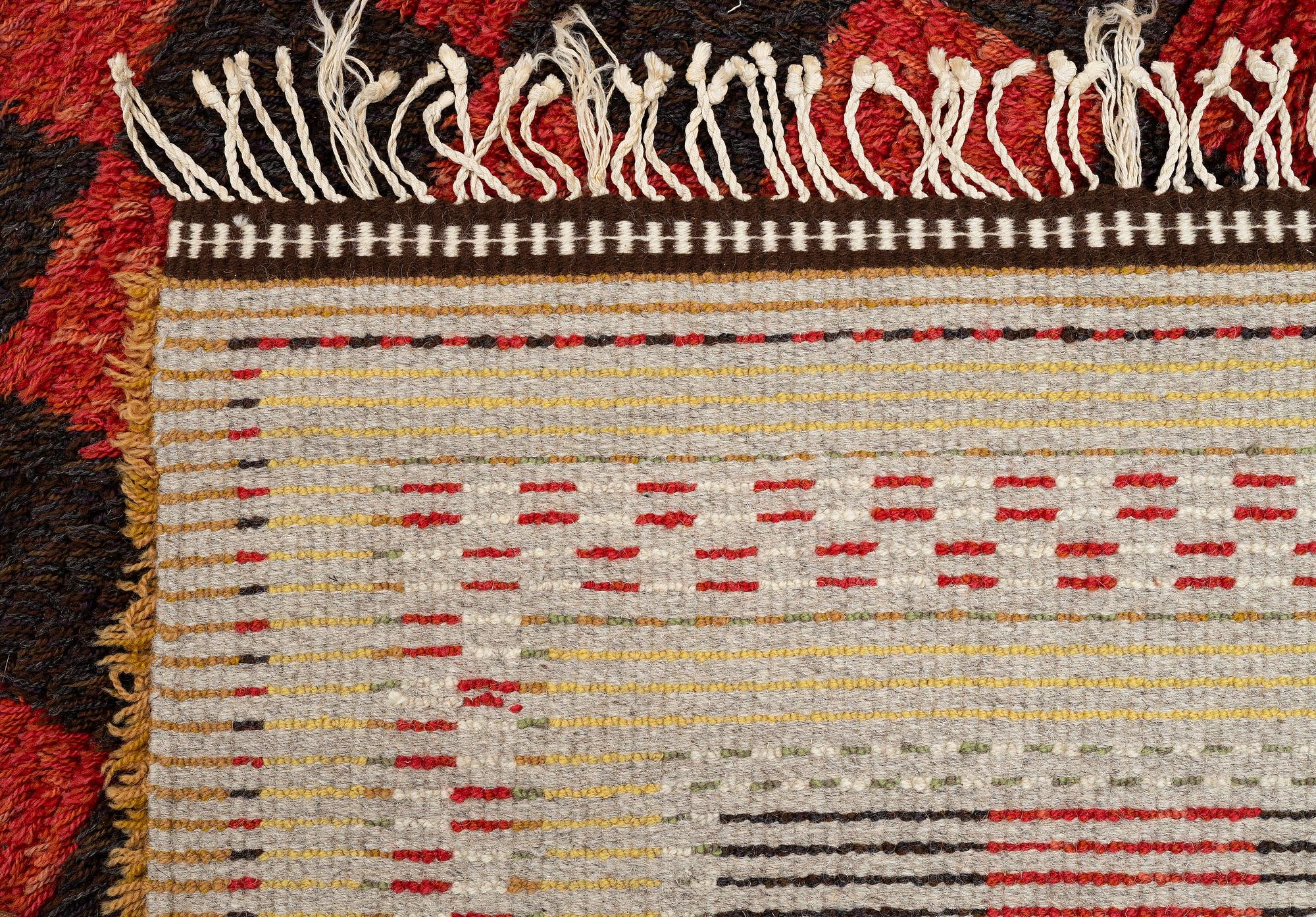 A knotted pile carpet, c. 269 x 244 cm, Norrbottens Läns Hemslöjd.