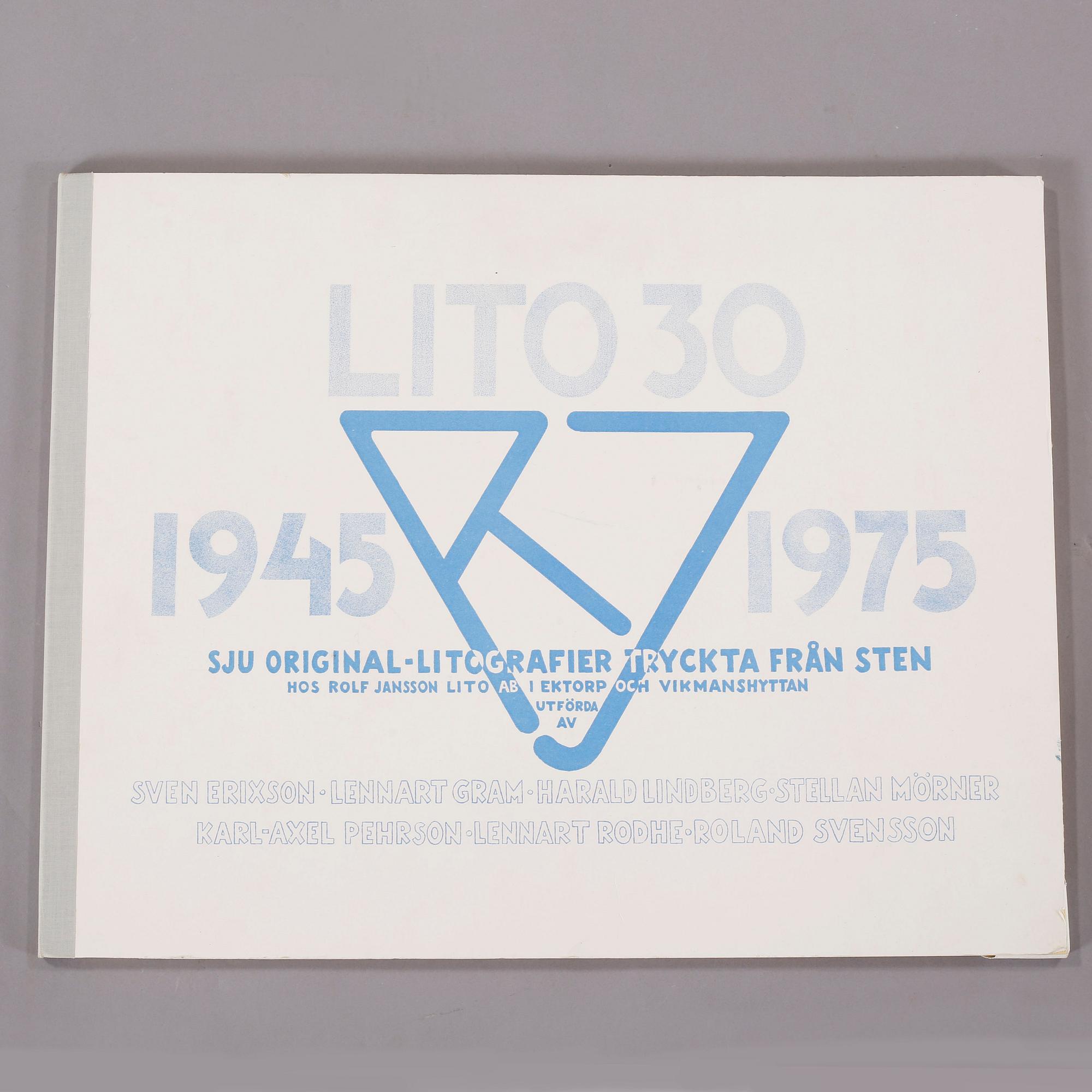 MAPP MED FÄRGLITOGRAFIER, 5 st, "Lito 30 1945 1975", numrerade 166/350.