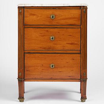 A late Gustavian mahogany commode, Stockholm, late 18th century.