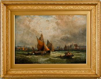 OKÄND KONSTNÄR, olja på duk, England, 1800-tal, otydligt signerad.