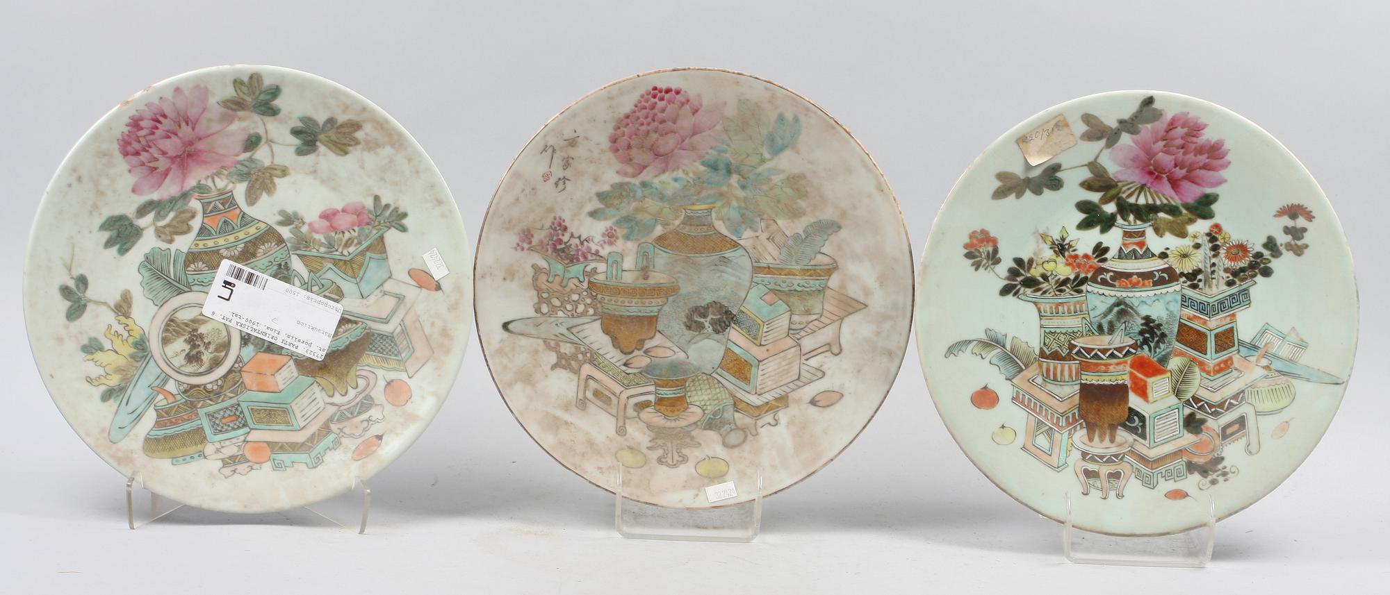 PARTI ORIENTALISKA FAT, 6 st, porslin, Kina, 1900-tal.