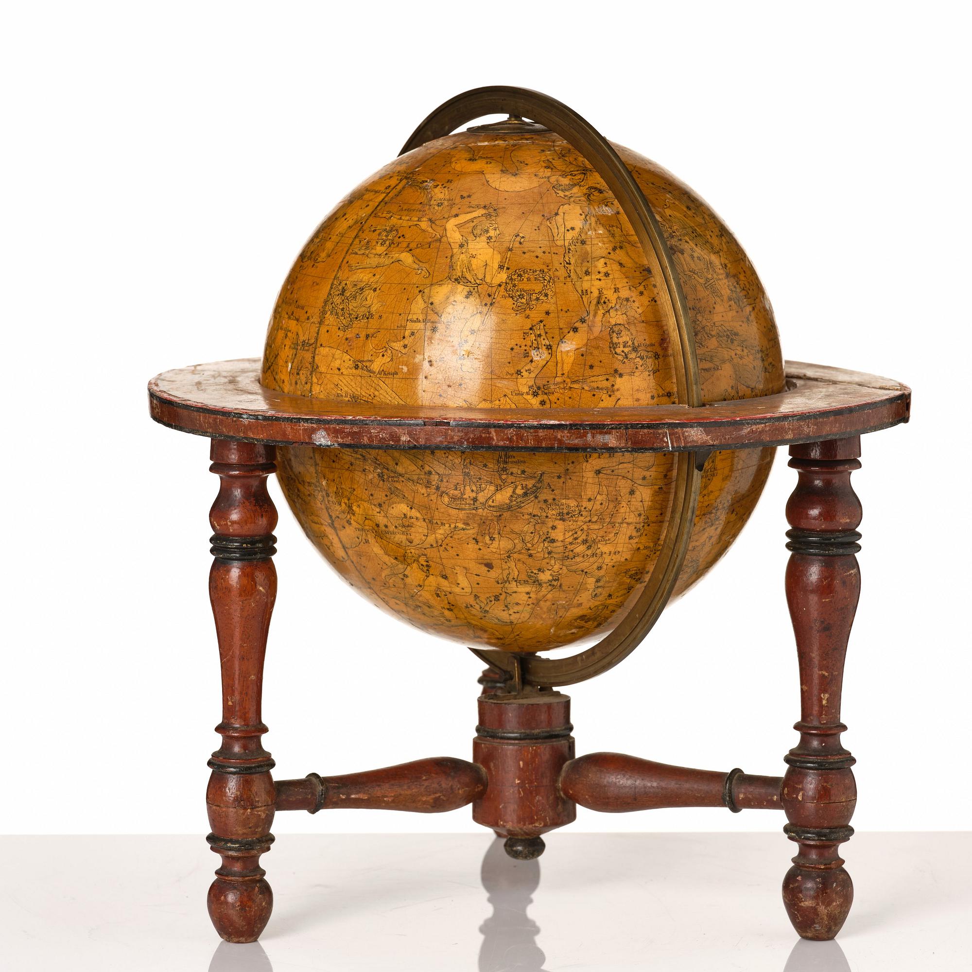 A celestial globe for table by Newton & son London 1860.
