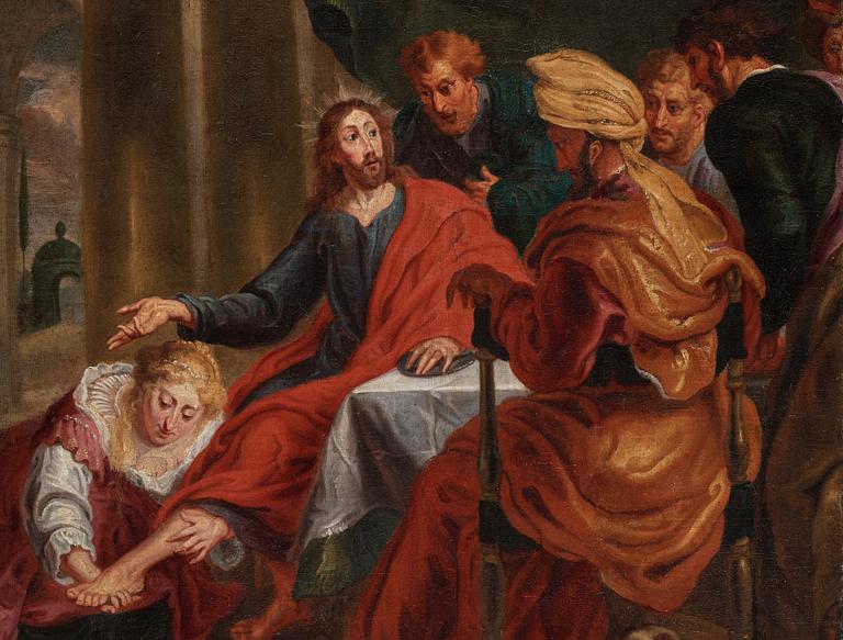 FLEMISH ARTIST, 17TH Century, Mary Magdalene washing Christ's feet.