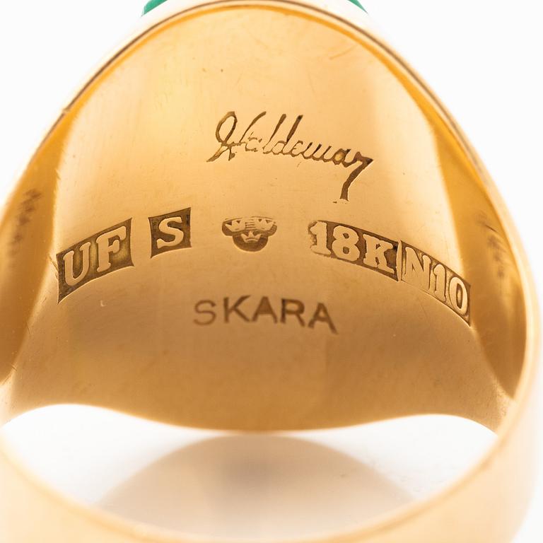 Waldemar Jonsson, 18K gold ring with a turquoise-coloured stone, Skara, 1987.
