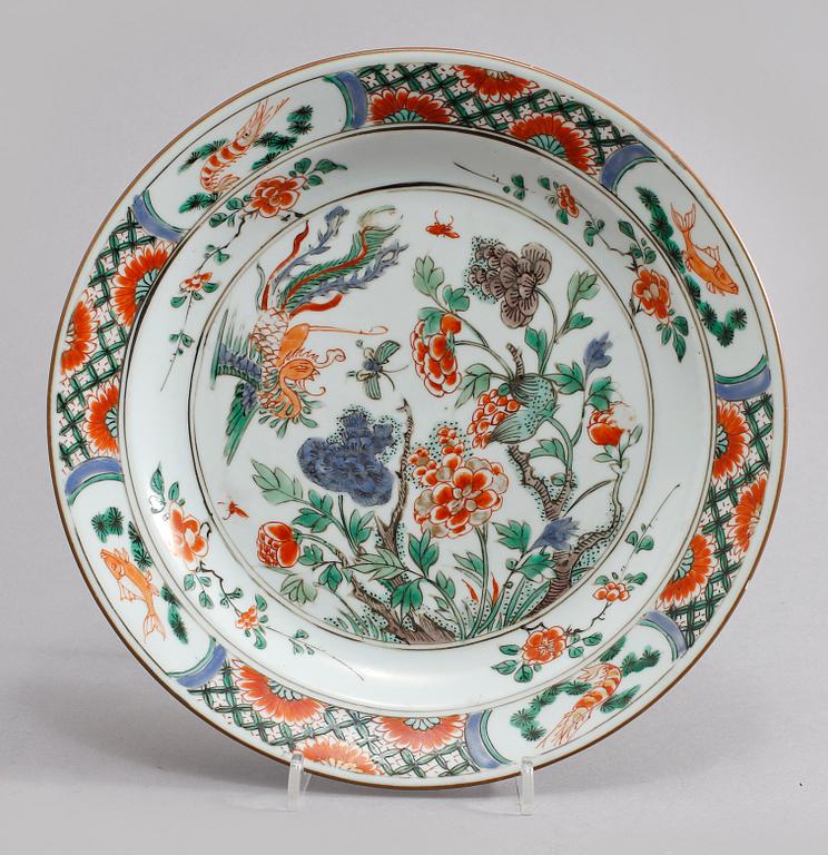 TALLRIKAR, 3st, porslin, Kina, Kangxi, 1700-tal.