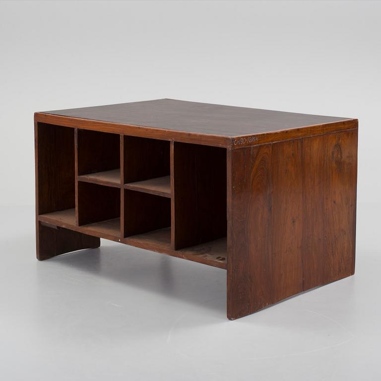 A 1950s 'Pigeonhole' desk designed by Pierre Jeanneret, Chandigarh, India.