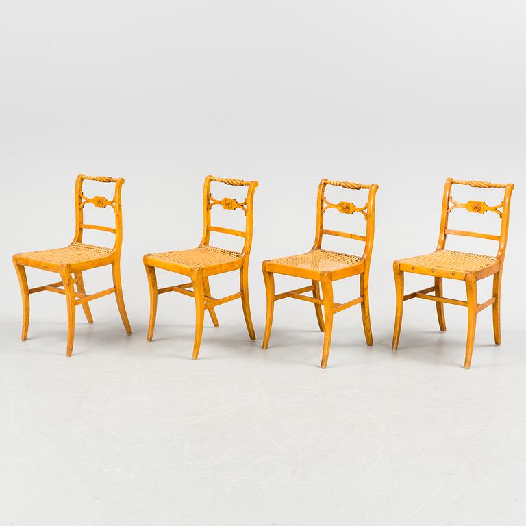 A set of four mid 1800s chairs.